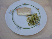 Flan au thon avec son coulis de poireaux