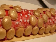 Bûche mangue épicée -coco-framboise