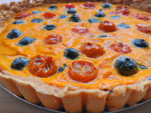 Quiche orange et bleue