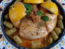 Tajine de poulet au citron confit traditionnel