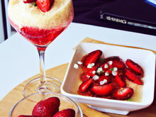 Semoule crémeuse aux fraises et spritz