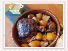 Cuisse de dinde sauce MAYA, pommes de terre et topinambours rôtis