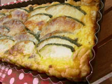 Tarte aux courgettes basilic chèvre et parmesan