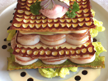 Mille-feuille de raie et andouille de Vire