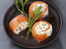 Spirale de Saumon écossais Label Rouge et crabe aux carottes fondantes