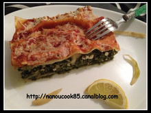Lasagnes aux épinards et Cottage Cheese.
