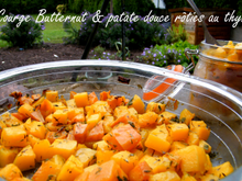 Courge butternut et patate douce rôties au thym