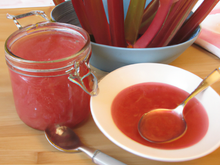 Compotée de rhubarbe aux framboises