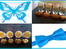 Panna cotta roquefort caramel au poivre accompagnée de sablés au foie gras