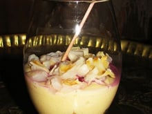 Verrines sablées de litchis et framboises