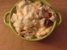 Gratin de choux-fleur, béchamel chèvre et chorizo