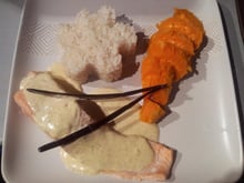 Saumon avec sa sauce vanille