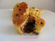 Mandises ou Muffins aux pépites de chocolat fourrés au Nutella