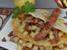 Crêpes de pommes de terre à l'andouille de Vire