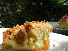 Flan aux abricots au crumble de biscuits
