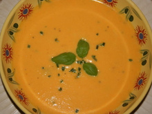 Soupe de citrouille en cubes