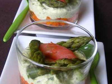 Verrine de carottes et d'asperges