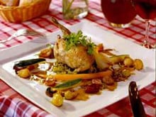 Cailles farcies aux raisins