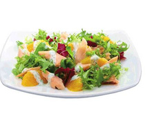 Truite fumée et salade à l'orange