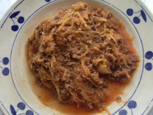 Courge spaghetti à la bolognaise