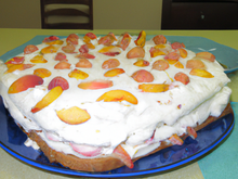 Charlotte au mascarpone et pêches