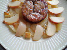 Tatin aux pommes et boudin blanc