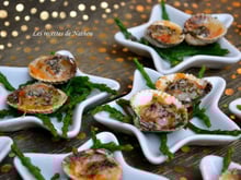 Coques gratinées au beurre d'algues et parmesan