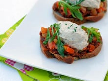 Tartines aubergine et thon