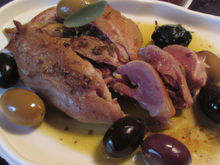 Rôti de canard aux olives
