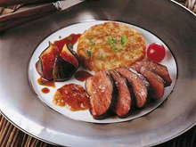 Magret de canard rôti au chutney de melon