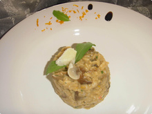 Risotto aux cèpes, orange et sauge