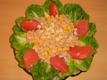 Salade de thon, maïs et pamplemousse