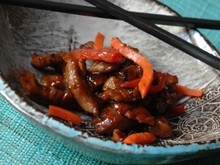Lamelles de porc au caramel