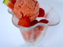 Sorbet tout frais à la pastèque sans sorbetière