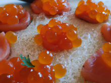 Sashimi de caviar de saumon