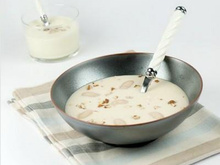 Crème de Haricots Tarbais à l'huile de noisette et sa mousse de parmesan par Mamina