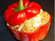 Poivrons garnis à la féta et semoule
