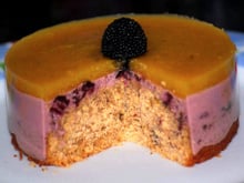 Bavarois aux griottes ananas sur pain d'épices