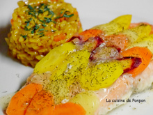 Saumon en papillote aux carottes
