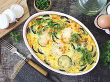 Clafoutis léger aux courgettes & fromage de chèvre