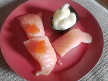 Nigiri de Sushi saumon et daurade au mascarpone