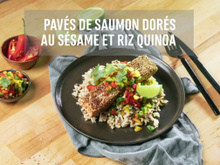 Pavés de saumon dorés au sésame et riz quinoa