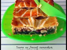 Tourte au fenouil caramélisé, épinard et tofu soyeux
