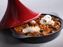 Tajine de Carottes et Olives et filet de bar au thym