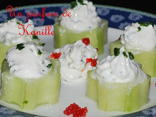 Bouchées au concombre et chèvre frais à la ciboulette