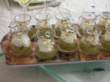 Verrine d'aubergines en mousse croustillante