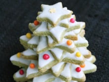 Sapin de Noël à croquer en sablés au thé matcha