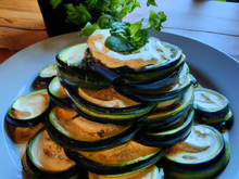 Tian de courgettes au chèvre et à la menthe