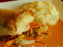 Croustillant de poisson sauce chorizo