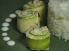 Roulés de courgette à la dorade